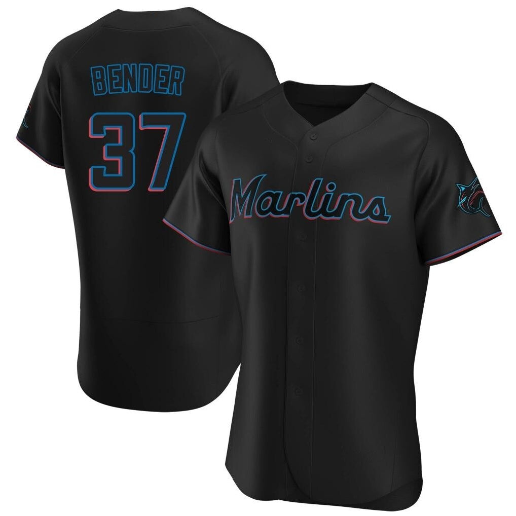 M.Marlins #37 Anthony Bender Player Black Home Limited Elite Fdoa Stitched Jerseys