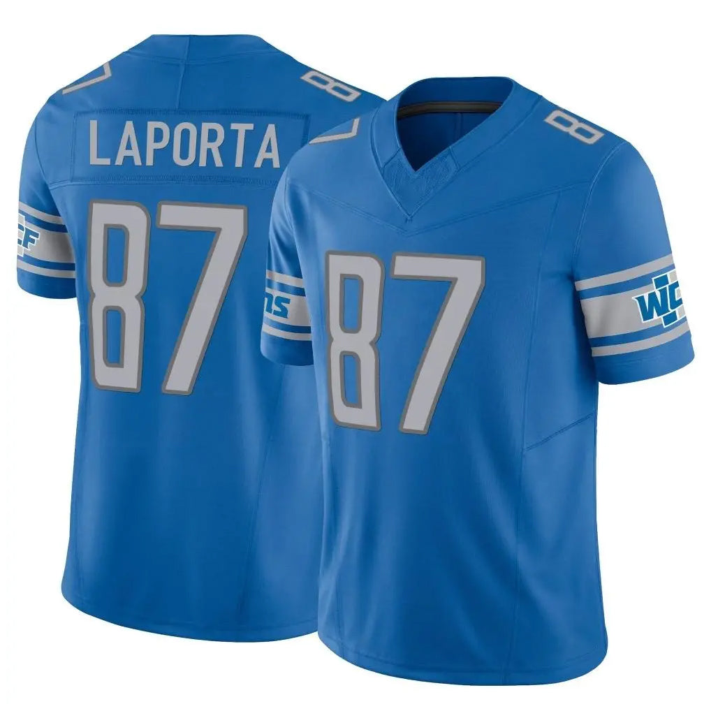D.Lions #87 Sam LaPorta Player Blue Vapor F.U.S.E. Limited Home Game Gdoa Stitched Jerseys
