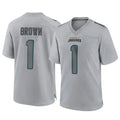 J.Jaguars #1 Montaric Brown Player Gray Atmosphere Fashion Home Game Gdoa Stitched Jerseys