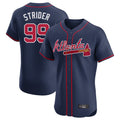 A.Braves #99 Spencer Strider Player Navy Limited Elite Home Game Gdoa Stitched Jerseys