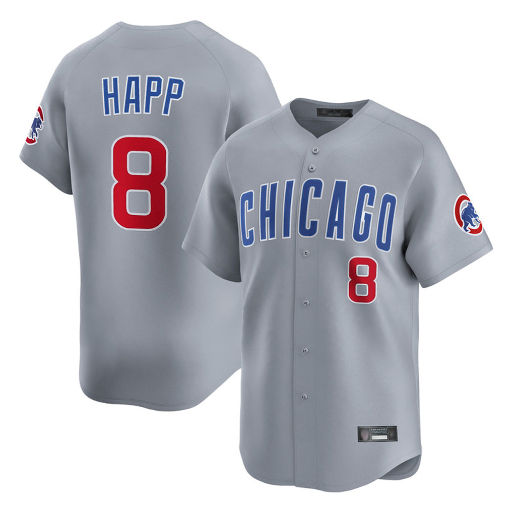 C.Cubs #8 Ian Happ Player Gray Road Limited Home Gdoa Stitched Jerseys