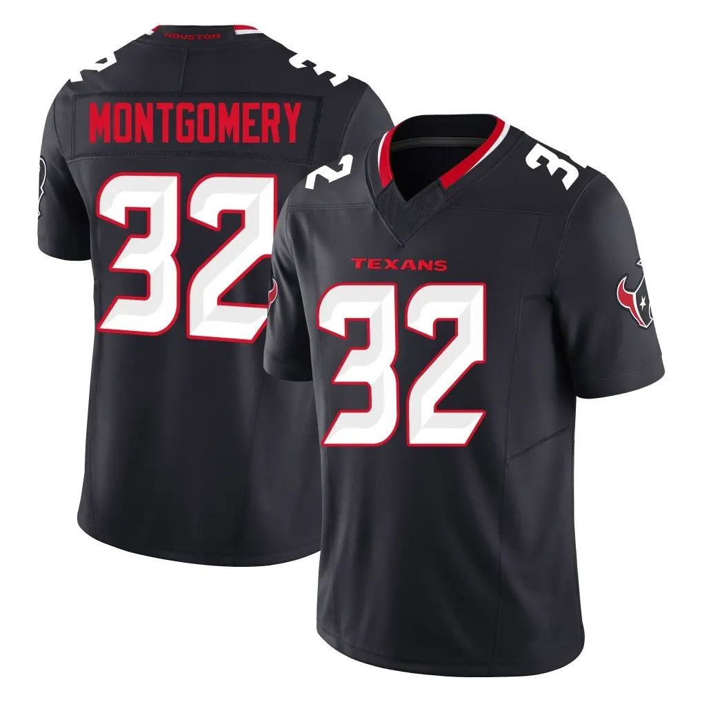 H.Texans #32 David Montgomery Player Navy Limited Alternate Vapor F.U.S.E. Home Game Gdoa Stitched Jerseys