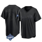 LA.Dodgers #8 Enrique Hern¨¢ndez Player Black World Series Meet Pitch Fashion T-shirt Fdoa Stitched Jerseys