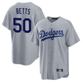 LA.Dodgers #50 Mookie Betts Player Gray Game Fdoa Stitched Jerseys