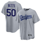 LA.Dodgers #50 Mookie Betts Player Gray Game Fdoa Stitched Jerseys