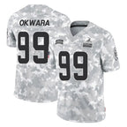 C.Browns #99 Julian Okwara Player Arctic Camo Salute to Service Limited Home Game Gdoa Stitched Jerseys