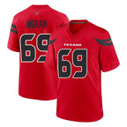 H.Texans #69 Ed Ingram Player Red Alternate Home Game Gdoa Stitched Jerseys