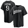 Athletics #9 Reggie Jackson Player Black Fashion Home Game Gdoa Stitched Jerseys
