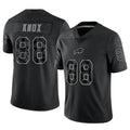 B.Bills #88 Dawson Knox Player Black RFLCTV Limited Game Gdoa Stitched Jerseys