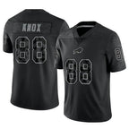 B.Bills #88 Dawson Knox Player Black RFLCTV Limited Game Gdoa Stitched Jerseys