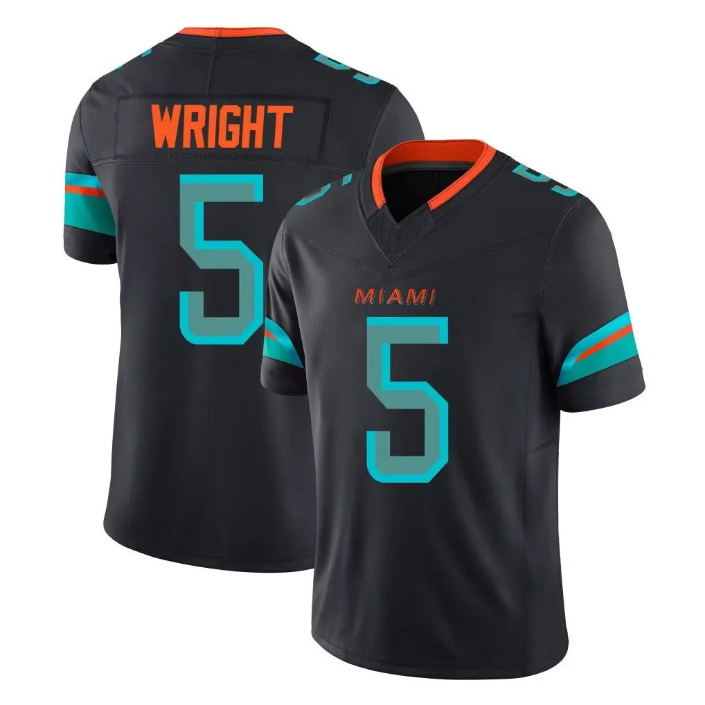 M.Dolphins #5 Jaylen Wright Player Black Limited Pitch Rivalries Collection Home Game Gdoa Stitched Jerseys