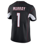 A.Cardinals #1 Kyler Murray Player Black Vapor Limited Home Game Gdoa Stitched Jerseys