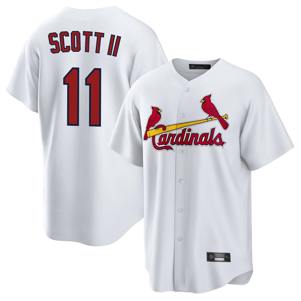 St. Louis Cardinals #11 Victor Scott II Player White Home Game Fdoa Stitched Jerseys