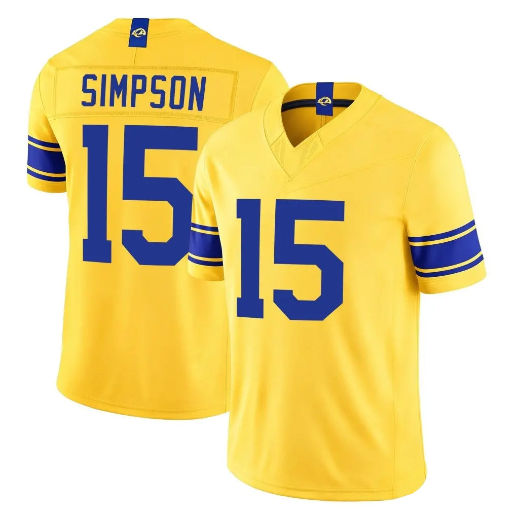 LA.Rams #15 Ty Simpson Player Gold Limited Classic Sol Vapor F.U.S.E.Home Game Gdoa Stitched Jerseys