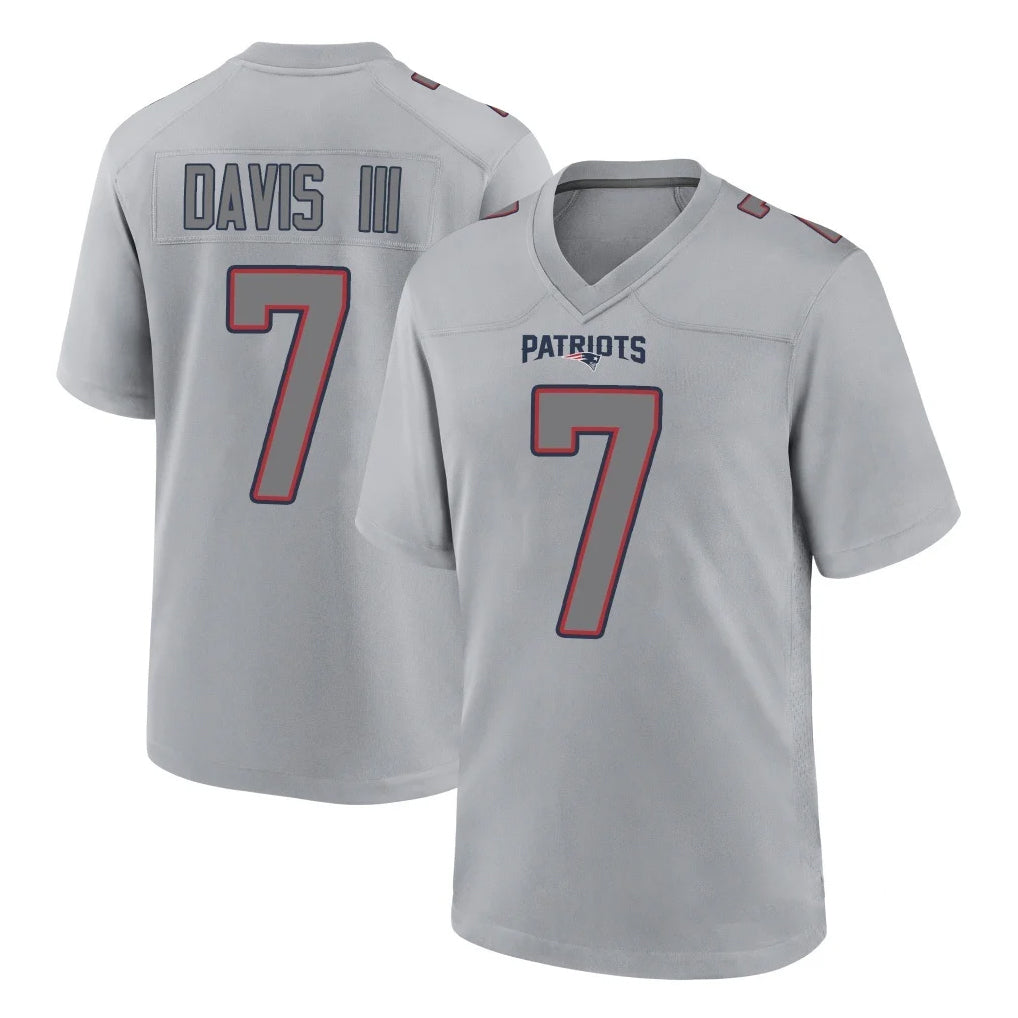 NE.Patriots #7 Carlton Davis III Player Gray Fashion Limited Home Game Gdoa Stitched Jerseys