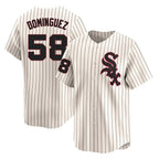 C.White Sox #58 Seranthony Dom¨ªnguez Player Cream Cooperstown Collection Limited Home Gdoa Stitched Jerseys