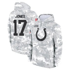 IN.Colts #17 Daniel Jones Player Arctic Camo Salute to Service Hoodies Limited Game Gdoa Stitched Jerseys
