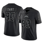 LA.Chargers #93 Teair Tart Player Black Limited Reflective Home Game Gdoa Stitched Jerseys