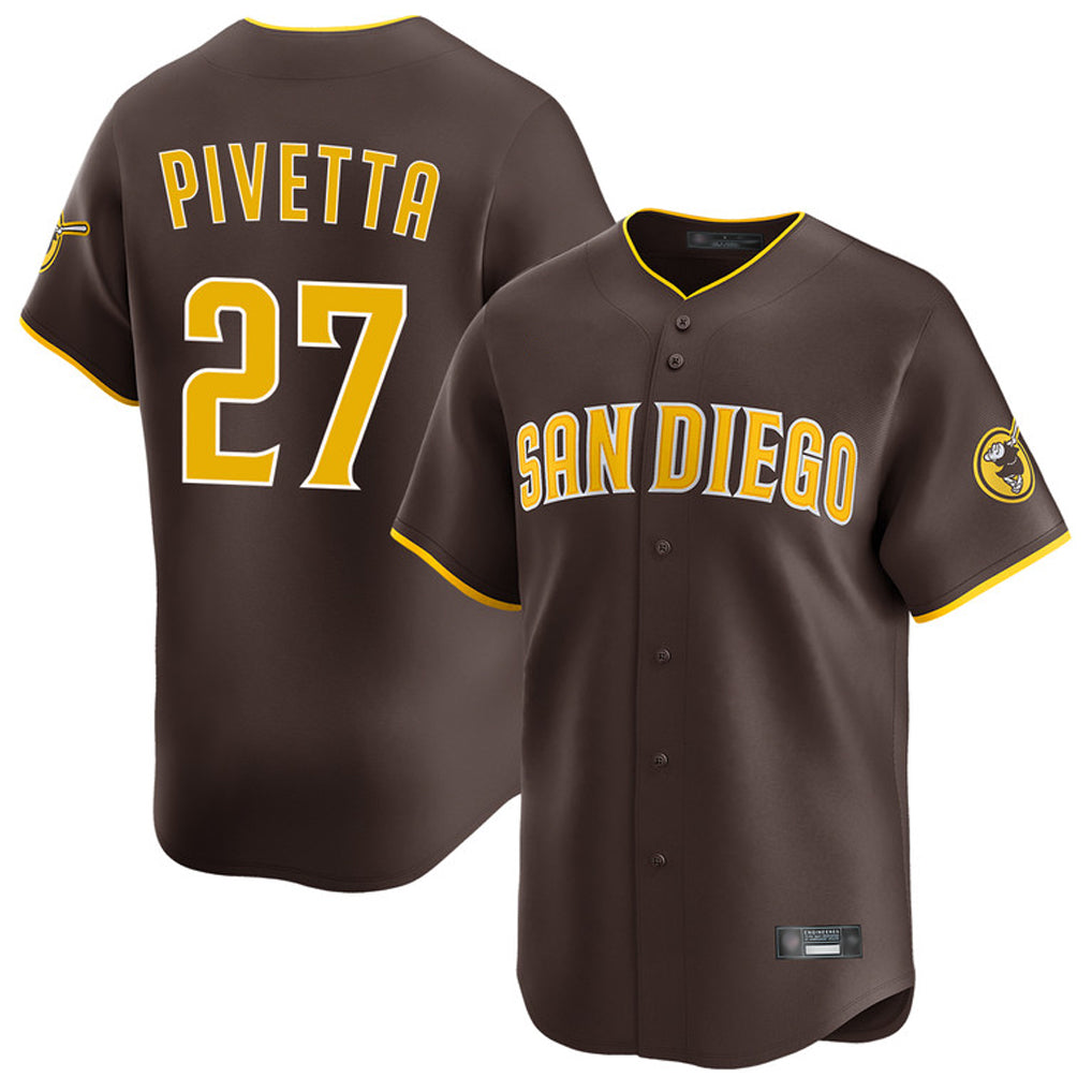 S.Diego Padres #27 Nick Pivetta Player Brown Home Limited Fdoa Stitched Jerseys