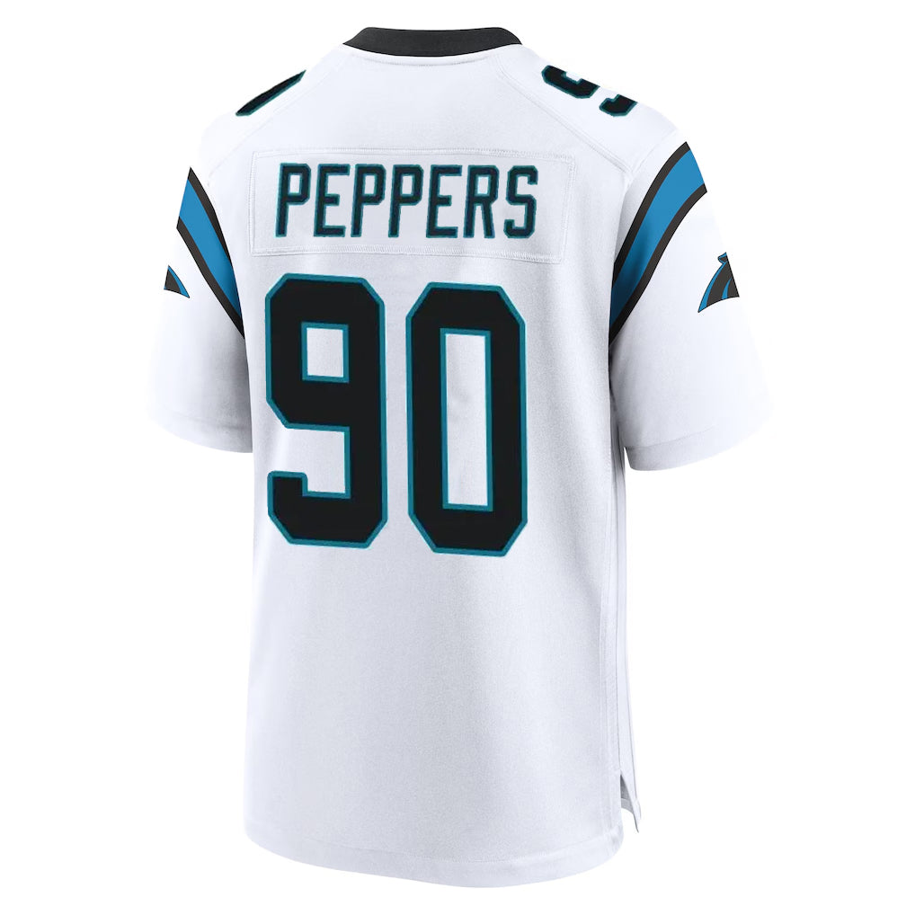C.Panthers #90 Julius Peppers Player White Home Game Gdoa Stitched Jerseys