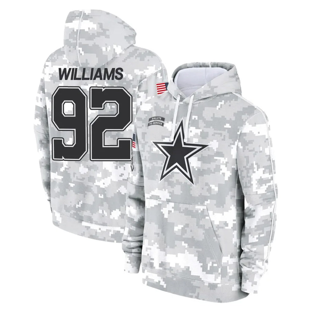D.Cowboys #92 Quinnen Williams Player Arctic Camo Salute to Service Hoodies Limited Game Gdoa Stitched Jerseys