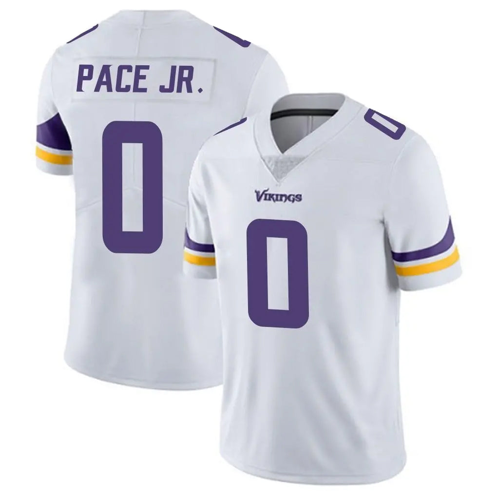 M.Vikings #0 Ivan Pace Jr. Player White Limited Vapor Untouchable Home Game Gdoa Stitched Jerseys