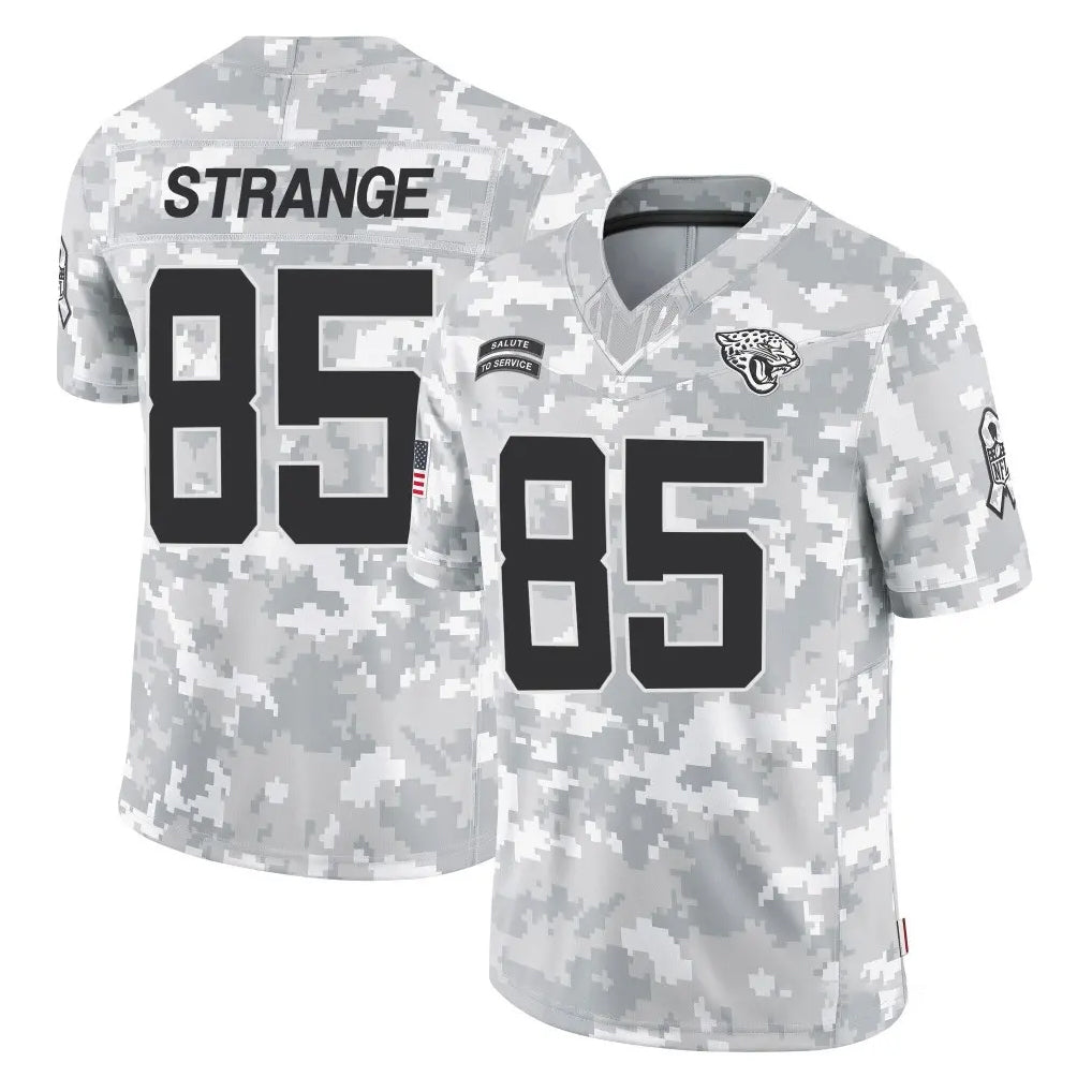 J.Jaguars #85 Brenton Strange Player Arctic Camo Salute To Service Limited Game Gdoa Stitched Jerseys
