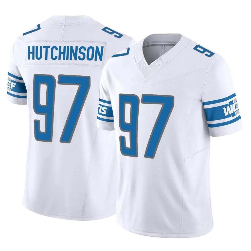 D.Lions #97 Aidan Hutchinson Player White Vapor F.U.S.E. Limited Home Game Gdoa Stitched Jerseys