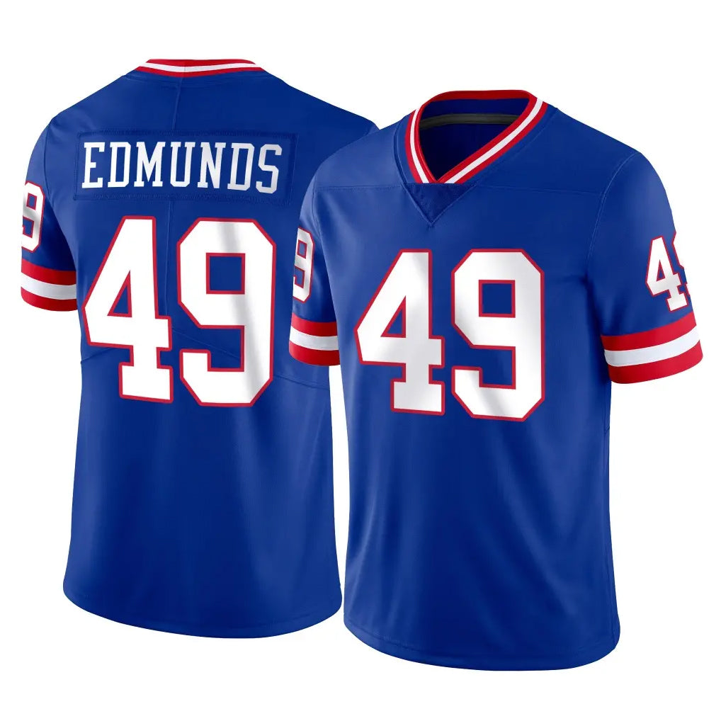 NY.Giants #49 Tremaine Edmunds Player Royal Classic Vapor Home Game Gdoa Stitched Jerseys
