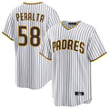 S.Diego Padres #58 Wandy Peralta Player White Home Game Fdoa Stitched Jerseys