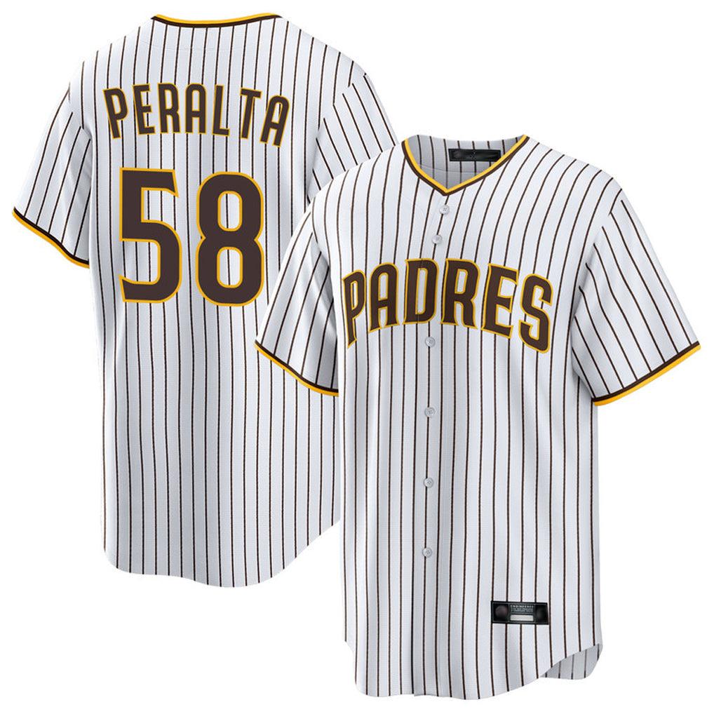 S.Diego Padres #58 Wandy Peralta Player White Home Game Fdoa Stitched Jerseys