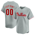 Custom P.Phillies Gray Home Limited Game Any Name & Number Gdoa Stitched Jerseys