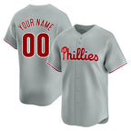 Custom P.Phillies Gray Home Limited Game Any Name & Number Gdoa Stitched Jerseys
