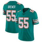 M.Dolphins #55 Aaron Brewer Player Aqua Limited Alternate Vapor Untouchable Home Game Gdoa Stitched Jerseys