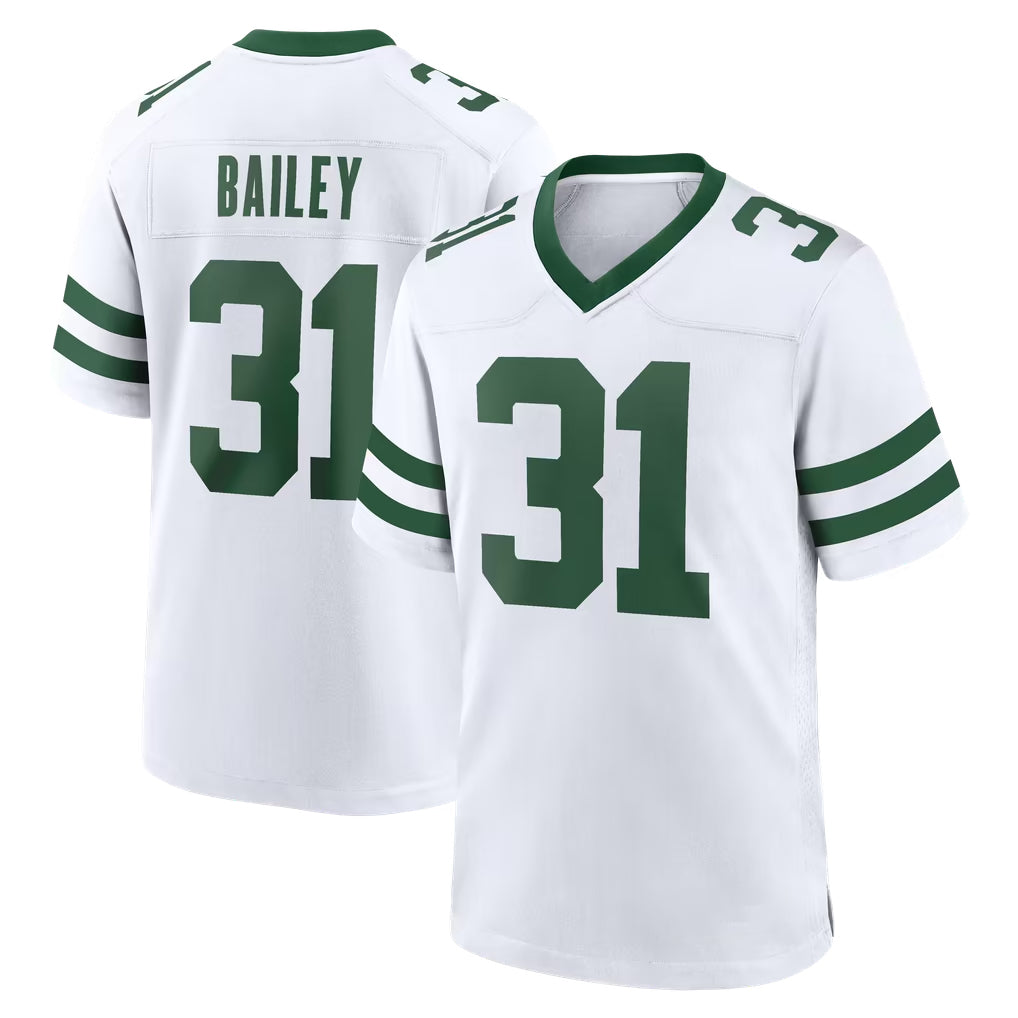 NY.Jets #31 David Bailey Player White Legacy Home Game Gdoa Stitched Jerseys