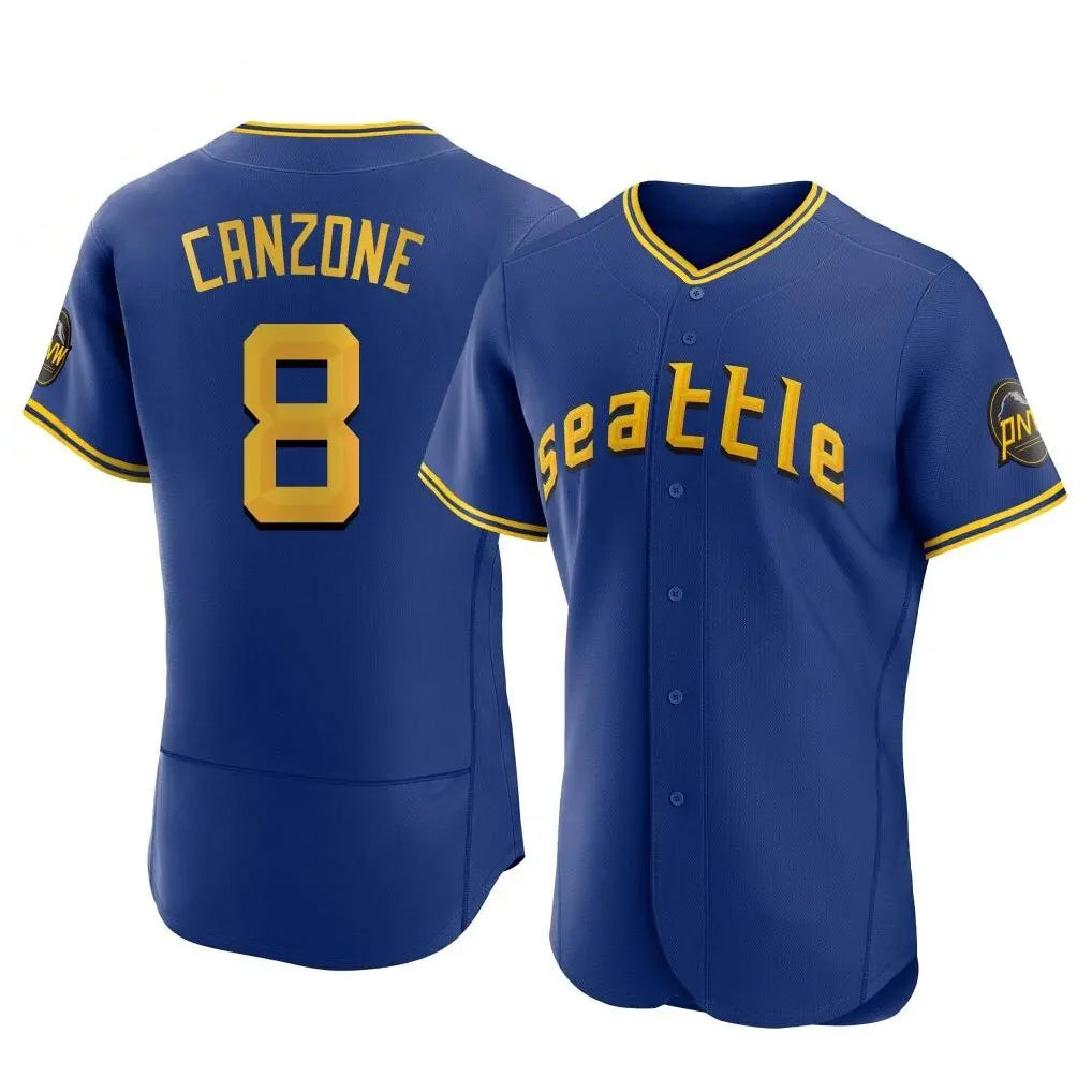 S.Mariners #8 Dominic Canzone Player Royal City Connect Home Limited Elite Fdoa Stitched Jerseys
