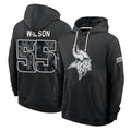 MN.Vikings #55 Eric Wilson Player 2026 Black Logo Pullover Hoodies Limited Game Gdoa Stitched Jerseys