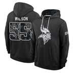MN.Vikings #55 Eric Wilson Player 2026 Black Logo Pullover Hoodies Limited Game Gdoa Stitched Jerseys