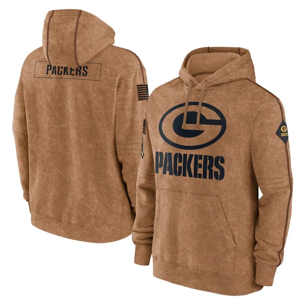 GB.Packers ## Packers Blank Player Brown Salute to Service Hoodies Limited Game Gdoa Stitched Jerseys
