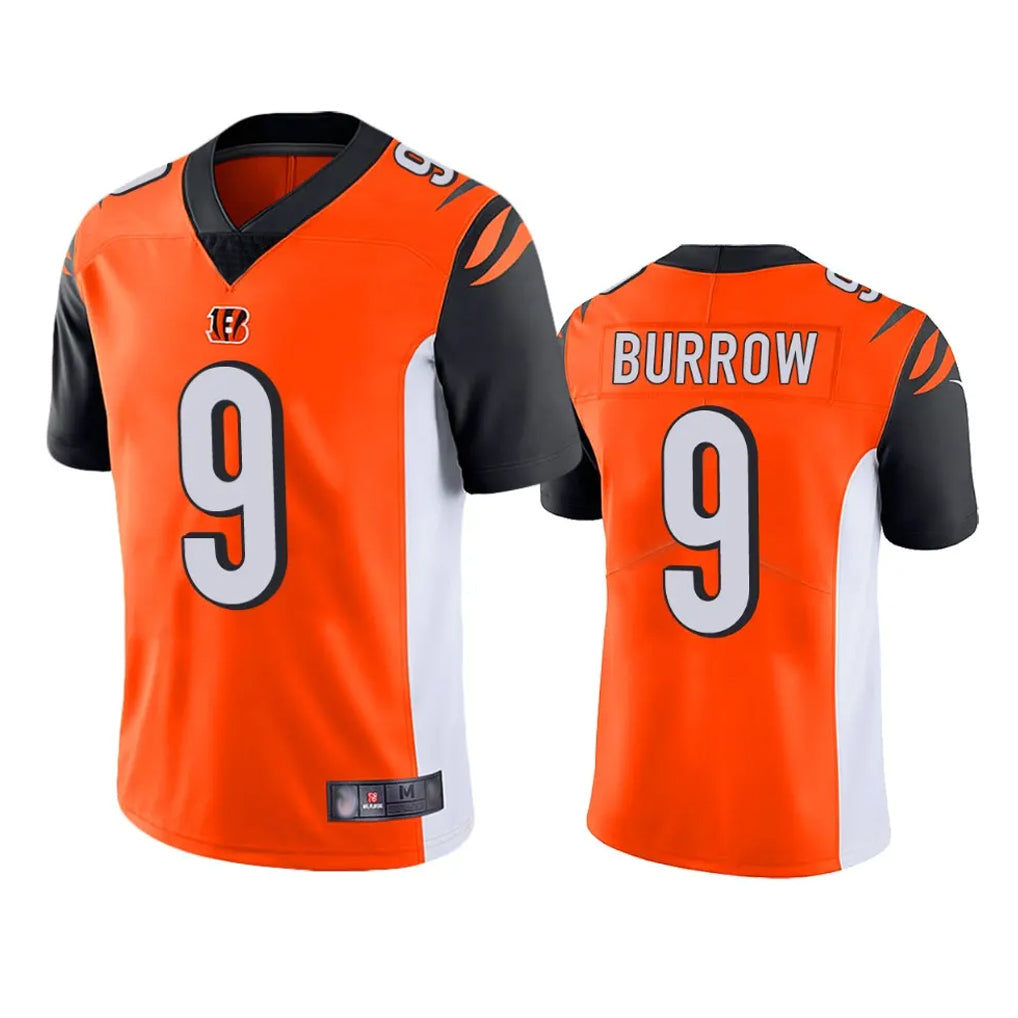 C.Bengals #9 Joe Burrow Player Orange Limited Home Game Gdoa Stitched Jerseys