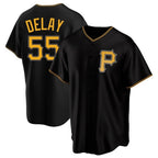 P.Pirates #55 Jason Delay Player Black Alternate 2025 Home Game Fdoa Stitched Jerseys