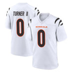 C.Bengals #0 DJ Turner II Player White Home Game Gdoa Stitched Jerseys