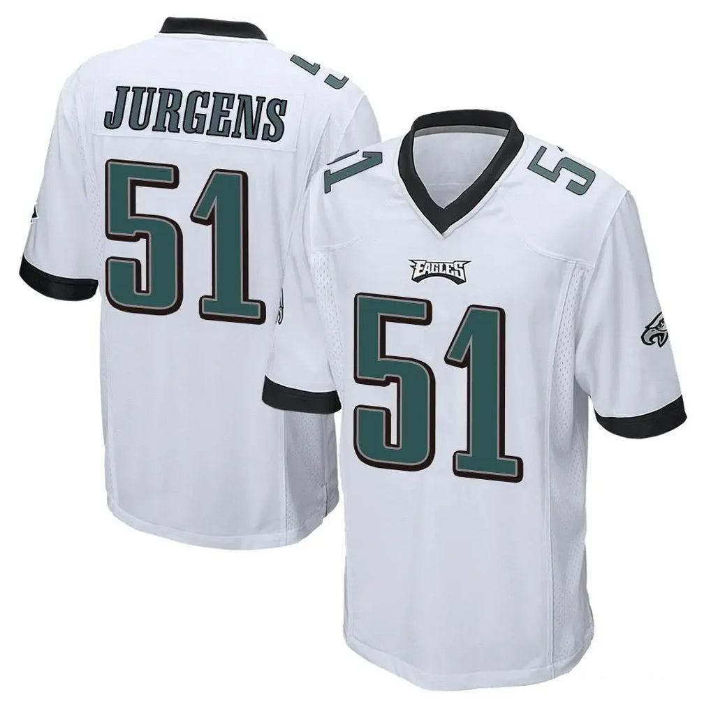 P.Eagles #51 Cam Jurgens Player White Home Game Gdoa Stitched Jerseys