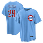 C.Cubs #29 Michael Busch Player Light Blue Home Game Gdoa Stitched Jerseys