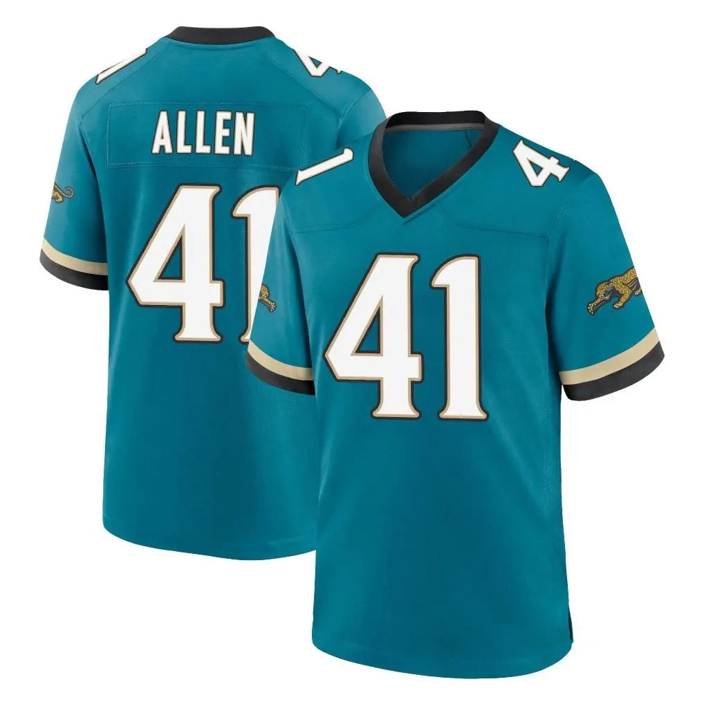 J.Jaguars #41 Josh Hines-Allen Player Teal Prowler Throwback Limited Home Game Gdoa Stitched Jerseys