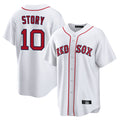 B.Red Sox #10 Trevor Story Player White Home Game Gdoa Stitched Jerseys