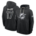 M.Dolphins #17 Trey Moore Player 2026 Black Logo Pullover Hoodies Limited Game Gdoa Stitched Jerseys
