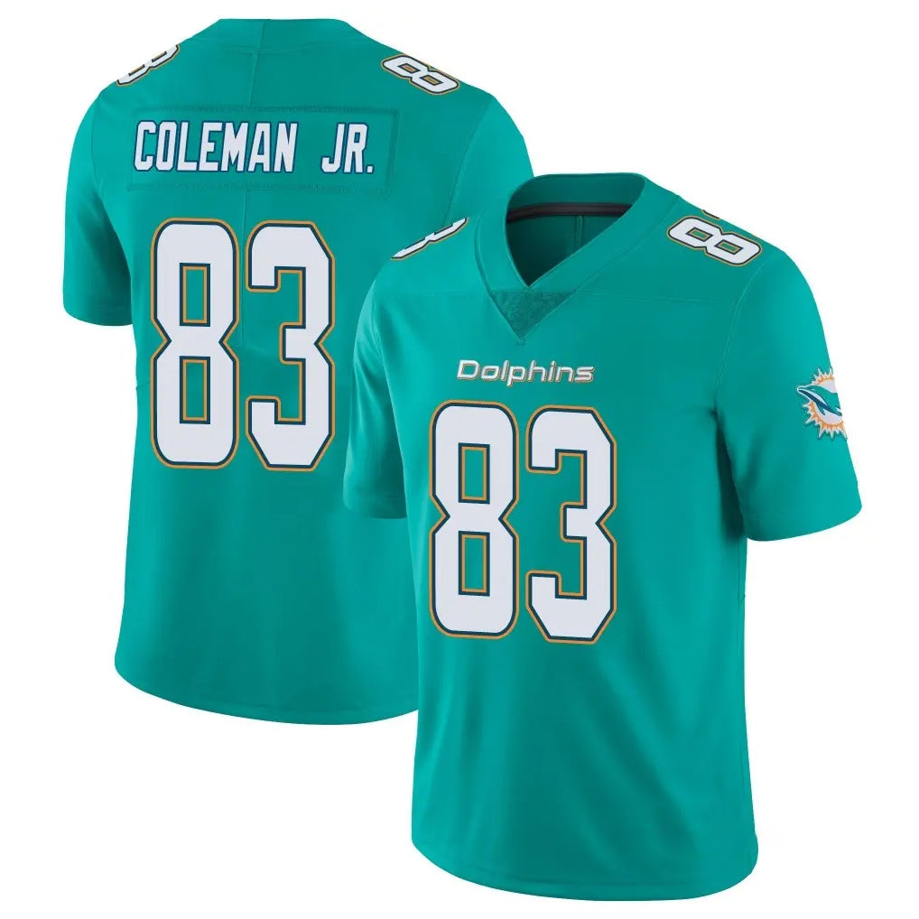 M.Dolphins #83 Kevin Coleman Jr. Player Aqua Limited Vapor Untouchable Home Game Gdoa Stitched Jerseys