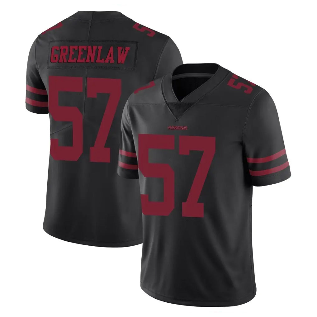 SF.49ers #57 Dre Greenlaw Player Black Alternate Limited Vapor Untouchable Home Game Gdoa Stitched Jerseys