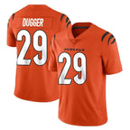 C.Bengals #29 Kyle Dugger Player Orange Vapor Untouchable Limited Home Game Gdoa Stitched Jerseys